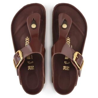 Gizeh Big Buckle ナチュラルレザー パテント ハイシャイン チョコレート